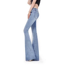 Сезон весна-лето модная повседневная юбка с высокой талией, стрейчевое большого размера хлопковые Фирменные женские штаны для девочек брюки, джинсы с яркой отделкой 79161