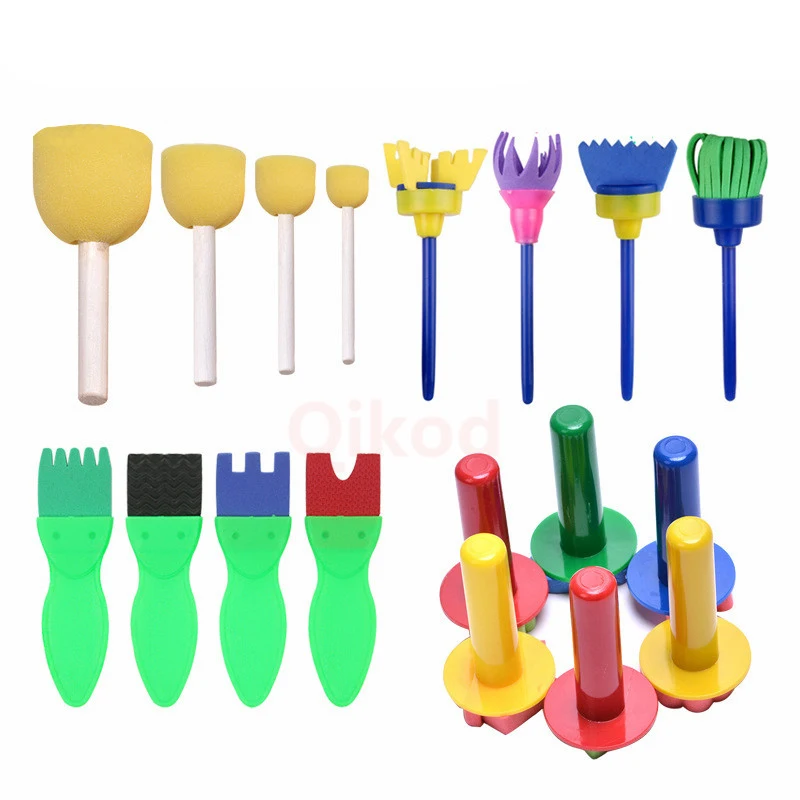 18pcs tools toy 18 шт., детская губка для рисования своими руками, кисть EVA Seal, креативное граффити, раннее образование, товары для рукоделия, обучения рисованию, игрушки для детей, подарок - Цвет: 18pcs tools toy