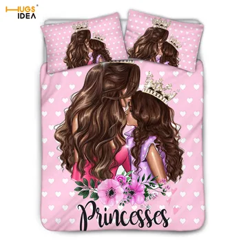 

3Piece Kid's Duvet Cover Super Mom's Love Print Bed Linen Cover Princess Pillowcase Bedding Sheet Set Mama with Boy Girl Cover