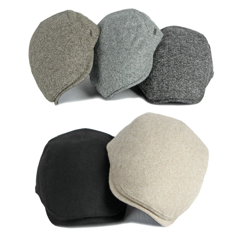 Herringbone Duckbill Hat Flat Peaked Beret Hat Men Women Retro Newsboy Ivy Cap Painter Gatsby Driving Cabbie Cap beret hat newsboy cap newsboy hat duck tongue hat