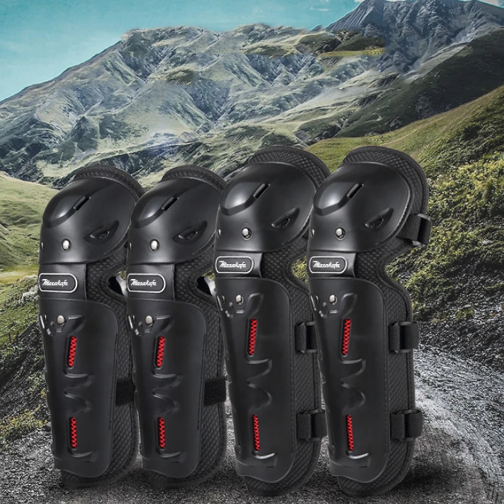 4x Motorcycle Elbow Knee Pad Men Protective Gear Knee Gurad Knee Protector Safty Equipment Gear Motocross Protective Accessory