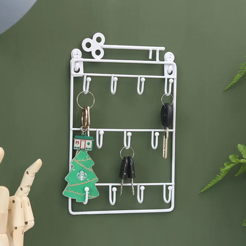 Wall Rack Storage Key Hook Creative Door Three-Layer Wrought Iron Home Decoration | Дом и сад