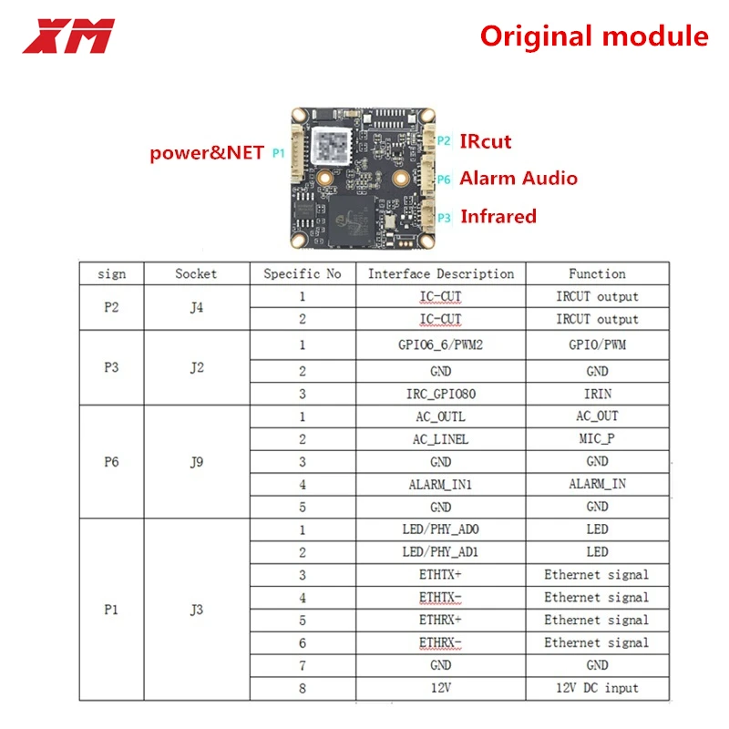 XM 1/2.7 SC5239 5.0 Megapixel H.265 Low Intelligent analysis AI IP Camera  Module Board CCTV Camera IP Chip Board Mobile Phone