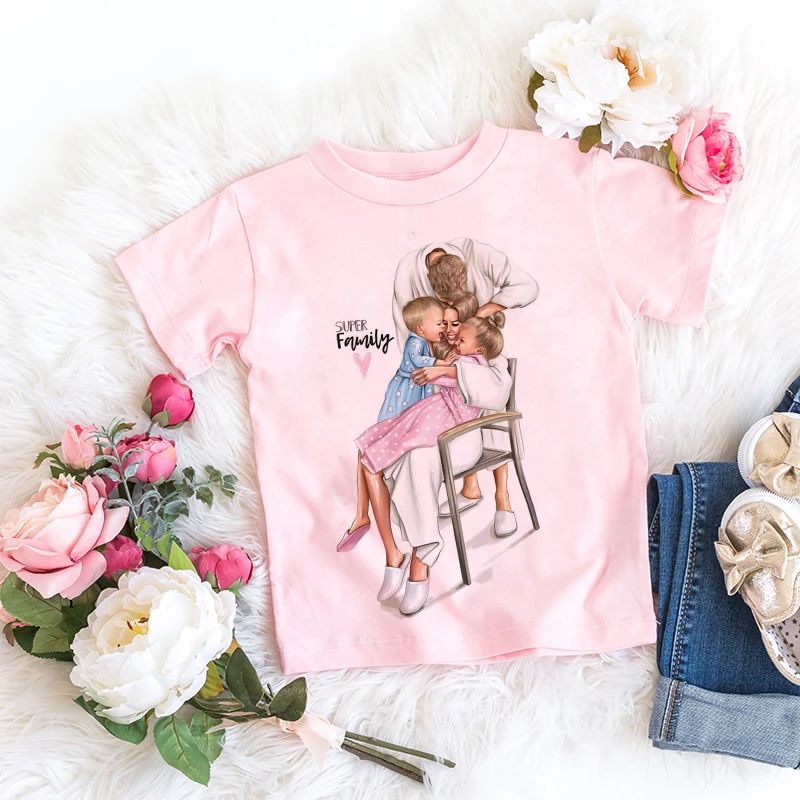 Summer Fashion Super Mom Baby Girl Tshirt Fashion Boys T Shirts Mother And Baby Life Life Lovely Printing Kawaii Kids T Shirt