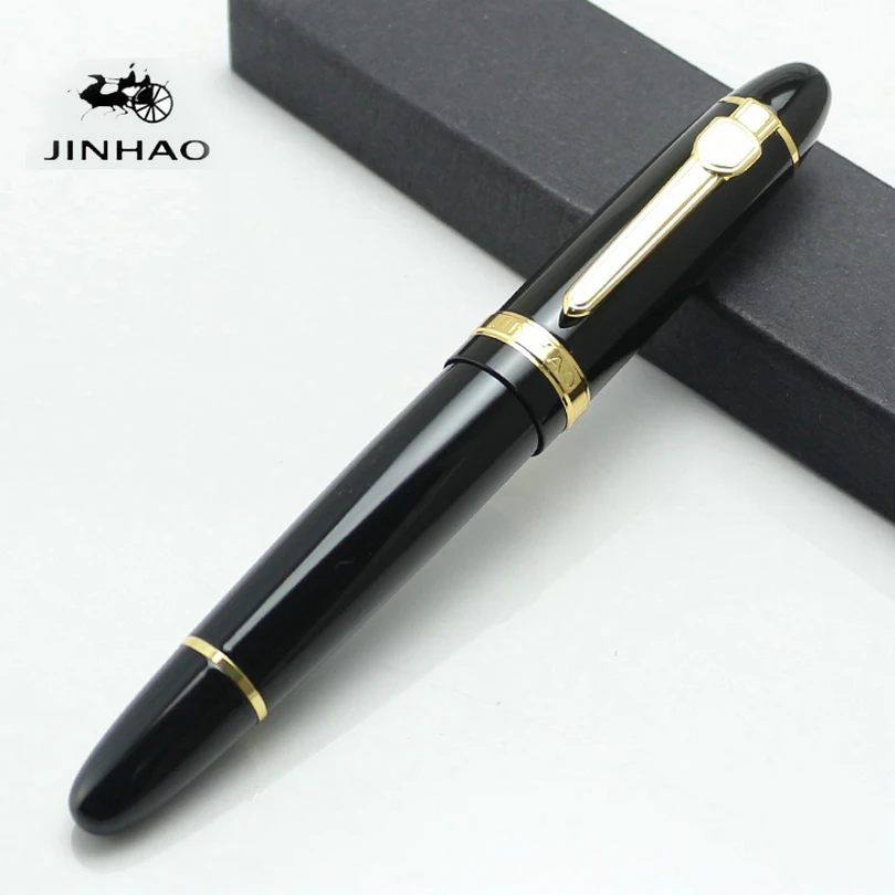 JINHAO 159 Metal Rollerball Pen Without Pencil Box Luxury School Office Stationery 0.7MM Black Ink Writing Cute Pens Gift
