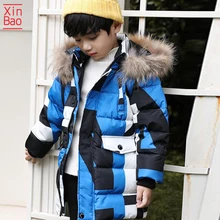 XINBAO/ новое пальто высокого качества для девочек шерстяная куртка на молнии с меховым капюшоном розовая Зимняя одежда для детей 6, 7, 8, 9, 10 лет