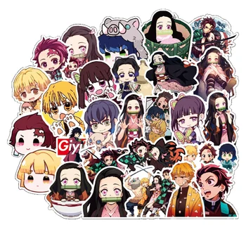 

50pcs Demon Slayer Kimetsu no Yaiba Sticker Tanjirou Nezuko Agatsuma Zenitsu DIY Waterproof Guitar Car Stickers