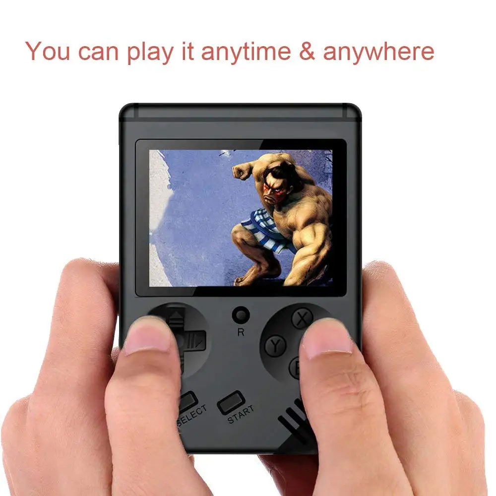 Retro FC Mini Handheld Game Machine 3 Inches 168 Games Double Person Version With Handle Hand-held Gaming Device D25