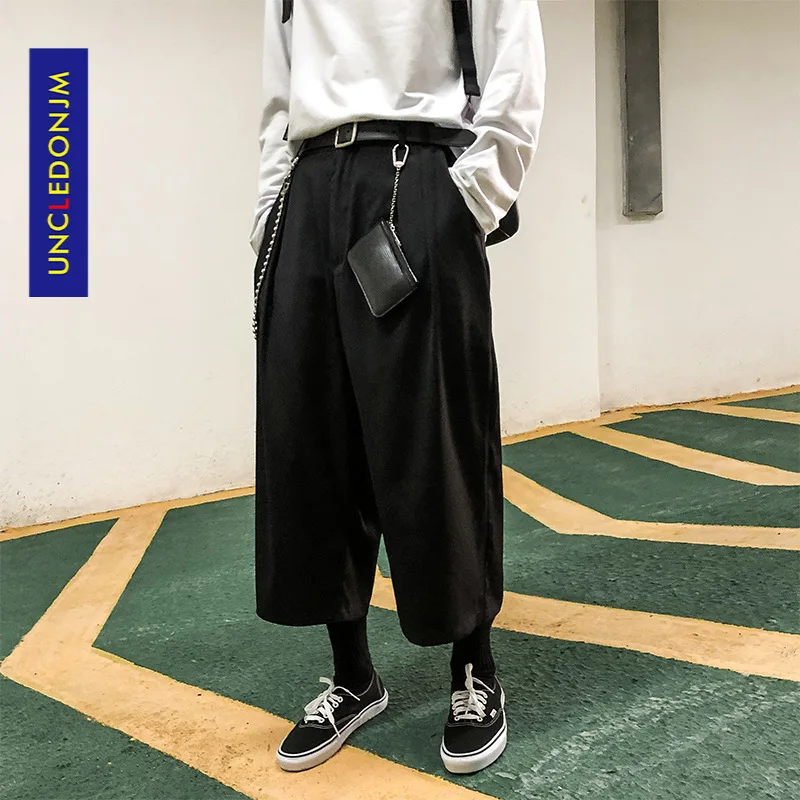 UNCLEDONJM 2020 Men's Summer Trousers Calf-Length Pants Loose fit Waist Straight Breathable Solid Casual Trousers For men XK001 UNCLEDONJM 2020 Men's Summer Trousers Calf-Length Pants Loose fit Waist Straight Breathable Solid Casual Trousers For men XK001