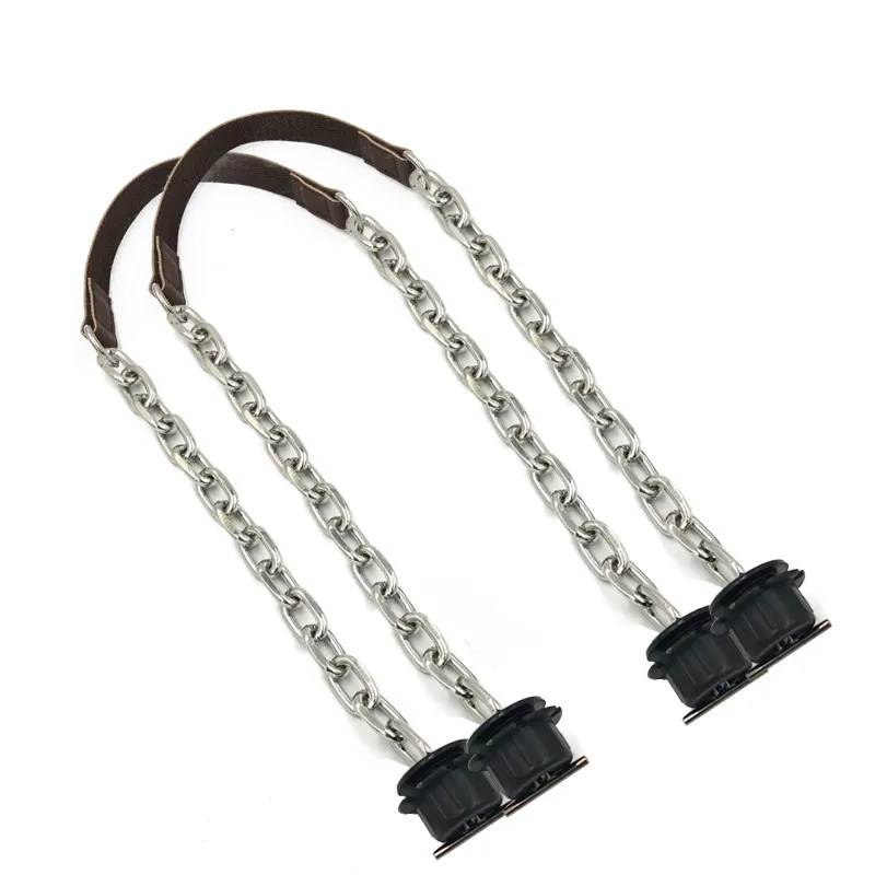 Выдающаяся плоская ручка из искусственной кожи на цепочке 80 см серебристые