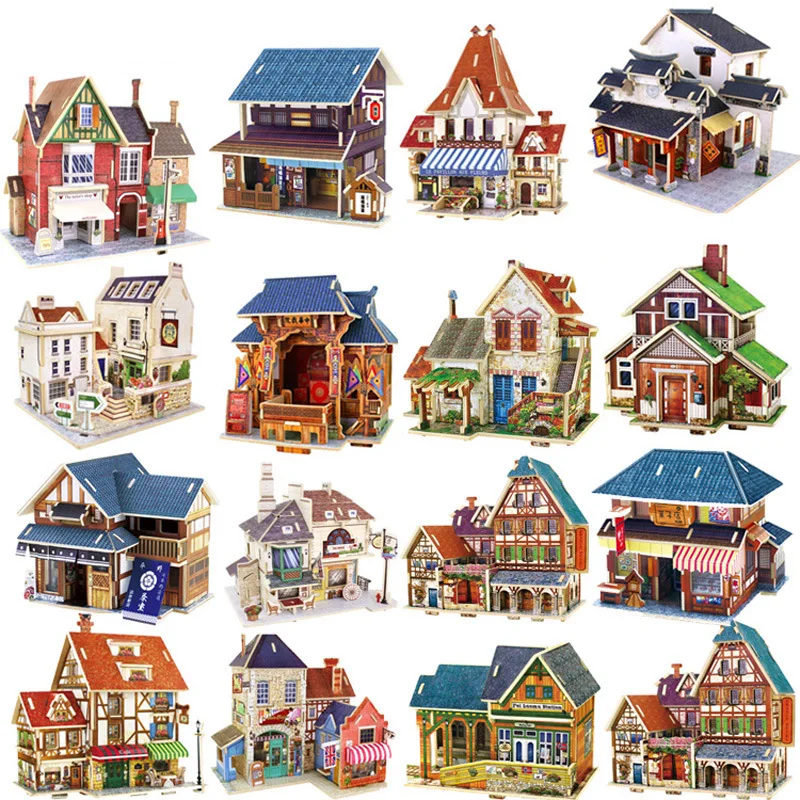Volverse responder Apuesta Puzzle Wooden Houses | Montessori House Puzzle | Wood Puzzle Toys R Us -  Kids Toys - Aliexpress