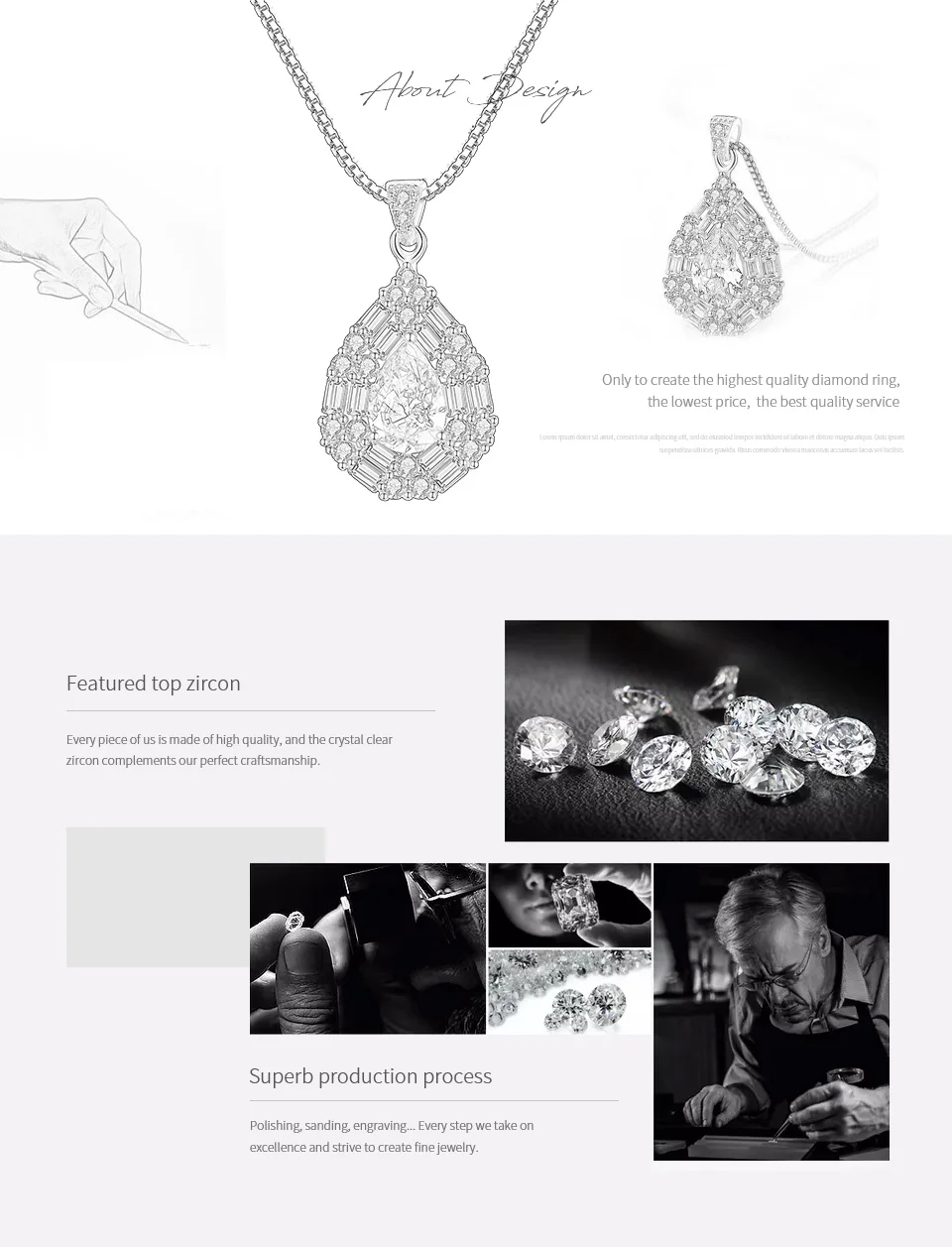 DOTEFFIL Luxury 925 Sterling Silver Water Drop Pendant Necklace for Women 2 Colors Luxury Big Gemstone Wedding Necklace Jewelry