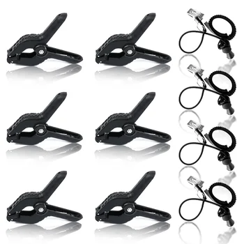

10Pcs Photography Spring Clips And Side Clamps Fixed Backdrop Muslin & Green Screen For Background Stand