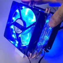 Практичный бесшумный кулер для процессора с двумя медными теплоотводами светодиодный светильник вентилятор для отвода тепла для Intel и для AMD