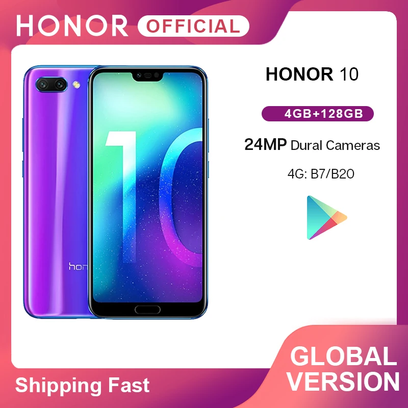 Глобальная версия Honor 10 4G 128G мобильный телефон Kirin 970 Octa Core 5 84 པmp AI камера