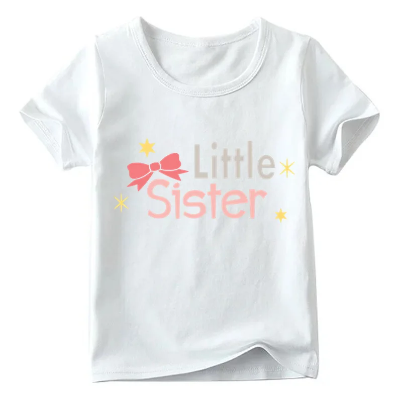Модная футболка для девочек футболка с надписью «Big Sister and Little Sister» топы для девочек, одежда для девочек хлопковая Рождественская рубашка для детей