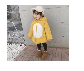 A mu hou New Style Dotted Girls' Cotton-coat Winter Style Korean-style Hooded Small CHILDREN'S Hand Cotton Children Cotton