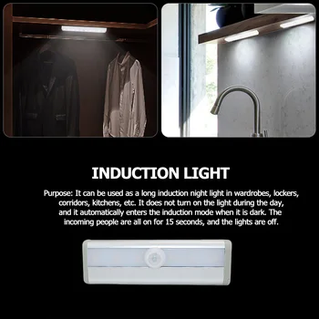 

Household 6LED Closet Lamp Wireless Night Light Lamp Bar PIR Motion Bedroom Lamp with Adhesive Sticker For Kitchen Bedroom