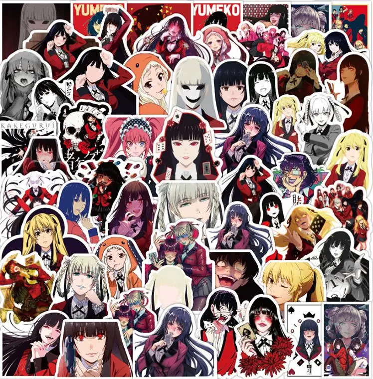 10/30/50/100pcs Mad Gamble Series Of Deep Kakegurui  Graffiti Sticker Cool Helmet Classic Window Wall Water Cup Trolley Popular 5 100pcs lot f6900 6901 6902 6903 6904 6905 6906zz z flange deep groove ball bearing high speed