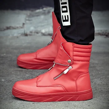 

Autumn Male High Top Sneakers Western Oxford Boots for Men Militarty Casual Motorcycle Shoes Winter Couple Shoes Zapatos Mujer
