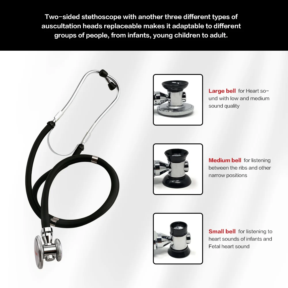 Sinocare Portable Dual Head Stethoscope Doctor Medical Stethoscope Professional Cardiology Medical Equipment Device Student Vet