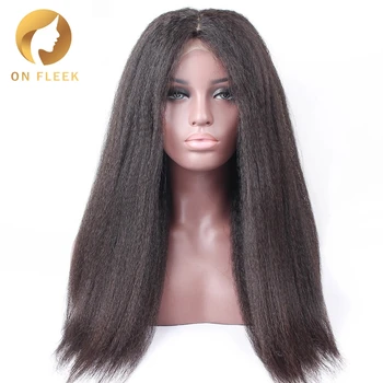 

Lace Front Human Hair Wigs With Baby Hair For Black Women Kinky Straight Remy Human Hair Lace Wig 13x4 130 density On Fleek
