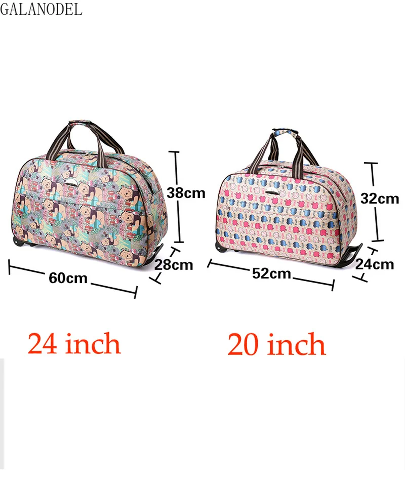 Najtaniej Moda 24 grube stylowe Rolling walizka wodoodporna torba podróżna bagaż na kółkach kobiety i mężczyźni torby podróżne walizka na kółkach