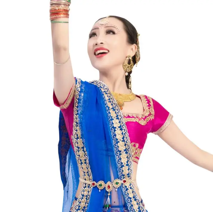 Новые индийские сари аксессуары для женщин девочек Индийские танцы вечерние сценические аксессуары Красивая цепочка на талию и ножной браслет