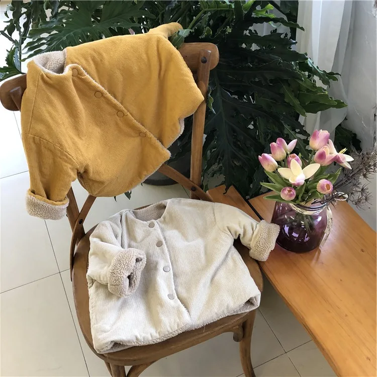 

Children 2019 Autumn and Winter Clothes New Boys and Girls Long Sleeve Thick Coats Both Sides Wear Toddler Kids Corduroy Jackets