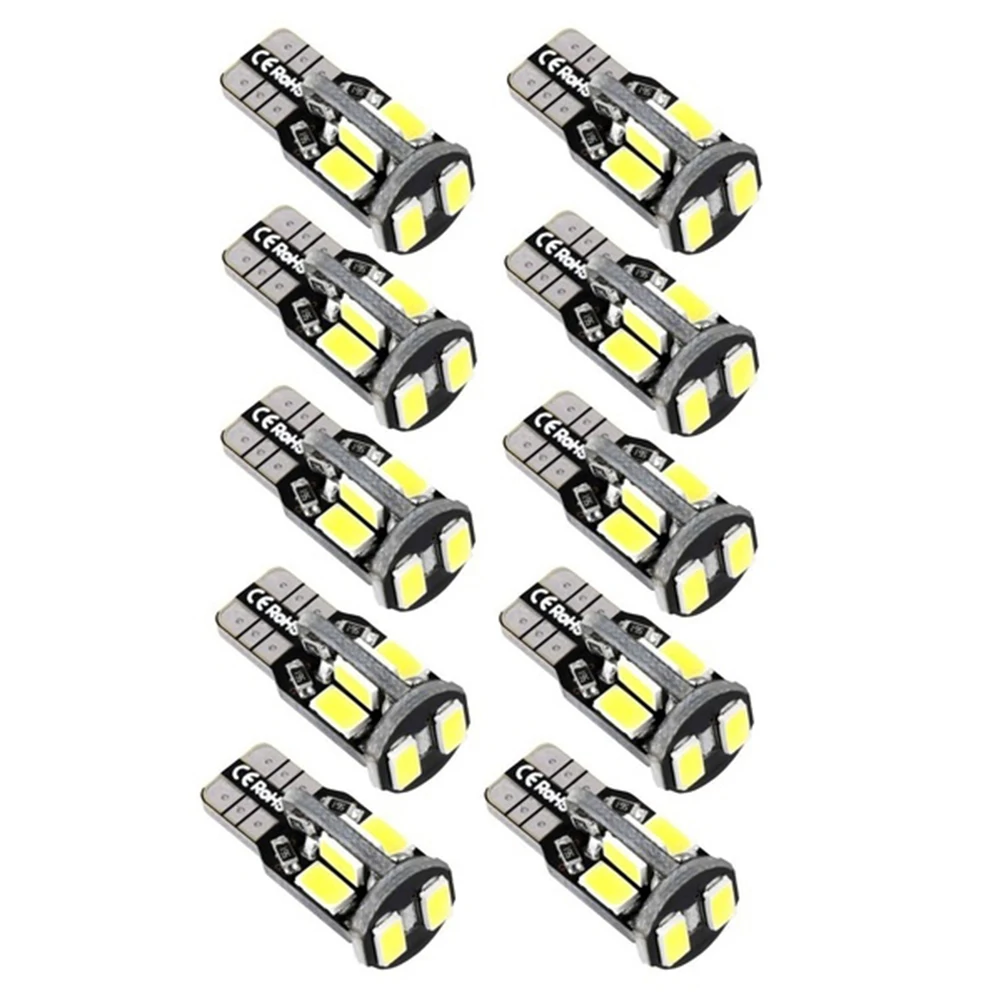 10 шт. T10 10/5730SMD лампа для чтения в салоне автомобиля, светильник номерного знака, ширина лампы