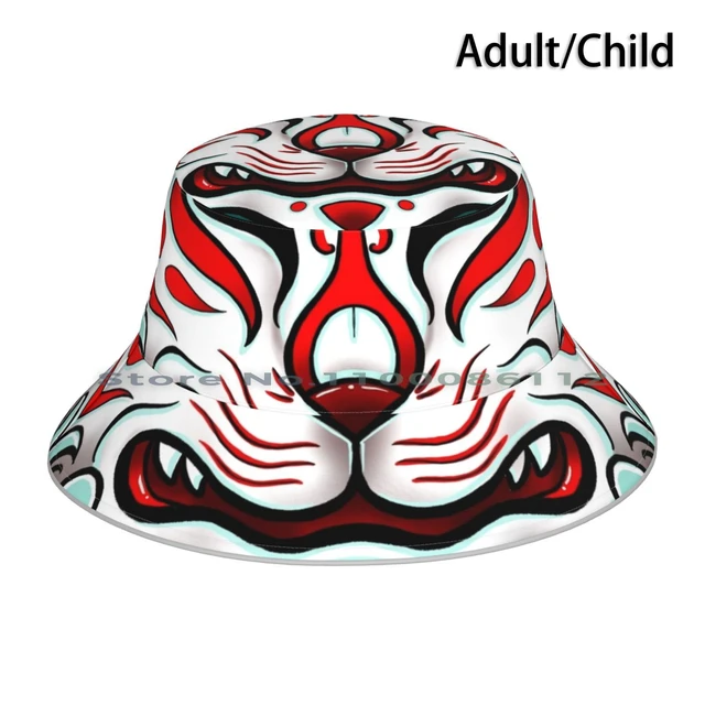 Kitsune rosto balde chapéu chapéu de sol kitsune raposa máscara japonesa  kabuki anime mangá desempenho persona yusuke tradicional brimless -  AliExpress