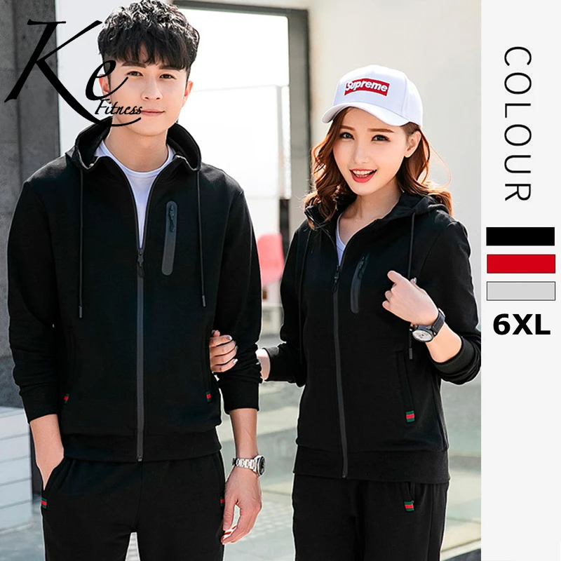 KE traje deportivo unisex, suéter para hombre, ropa informal para pareja, deportivo coreano, para hombre y mujer, Otoño, novedad de 2021|Sets de ejercicio entrenamiento| - AliExpress