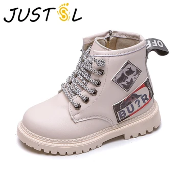 

JUSTSL Autumn Winter New Children's Martin Boots Kids Fashion Boots British Girls Kids Sport Boots Size 26-36