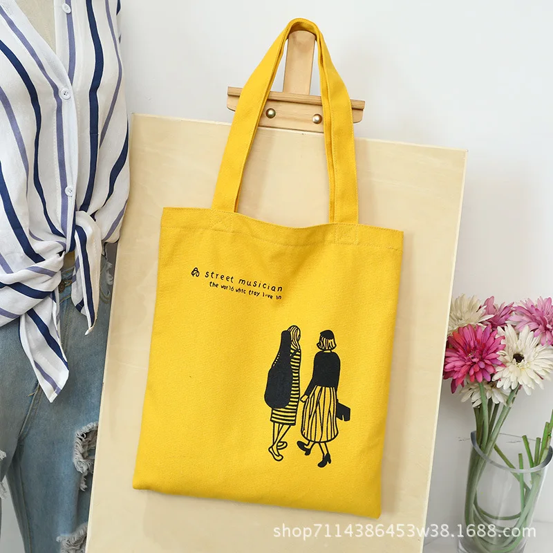 

2019 Customizable New Style Versatile WOMEN'S Canvas Bag Shoulder Bag Figures Pattern Shoulder STUDENT'S Backpack Shopping Bag