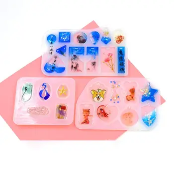 

Crystal Epoxy Resin Mold with Hole Pendant Casting Silicone Mould Handmade DIY Crafts Jewelry Necklace Bracelet Making Tools