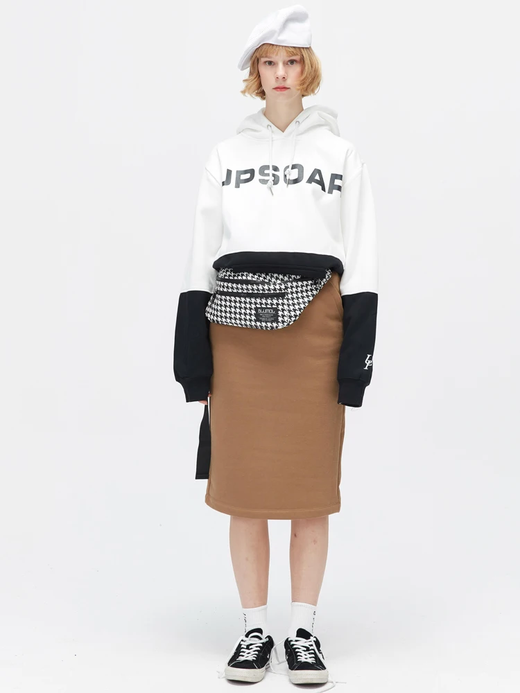 OSCN7 High Street печати флисовая толстовка женщина осень уличная плюс бархатные толстовки оверсайз женщины 929
