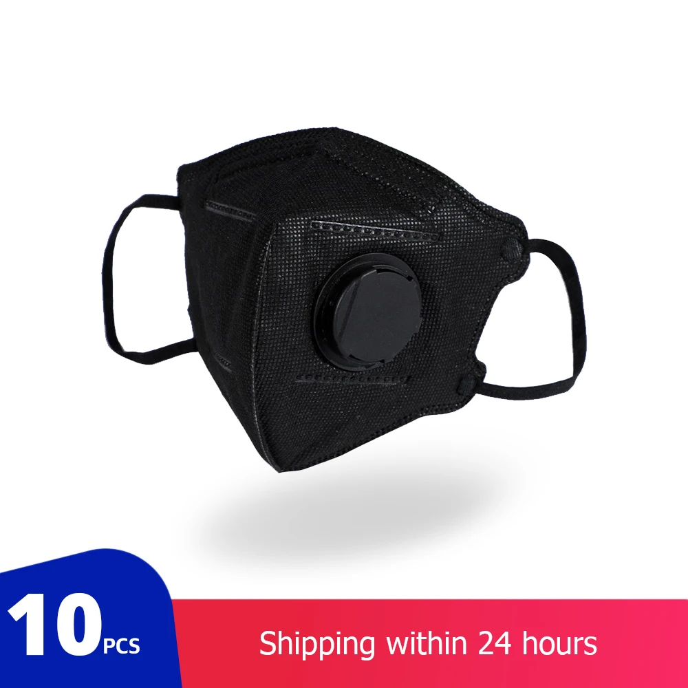 

10pcs KN95 Professional Adults Protective Mouth Mask With Vavle Disposable Respirator Masks Anti-Pollution Face Mouth Mask