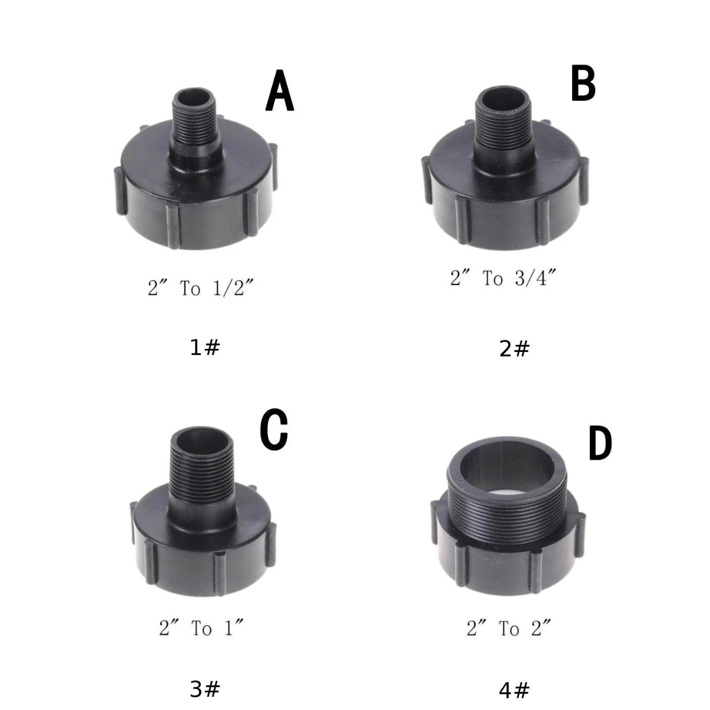 1pc Tote Tank Drain Adapter Black Plastic Coarse Thread Hose Watering Connector