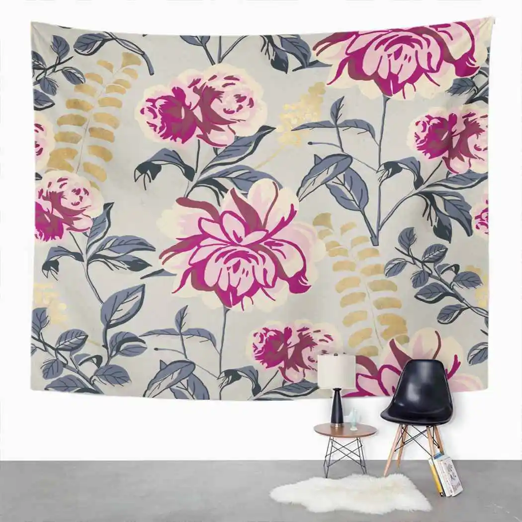 

Pretty Tapestry Peony Flower Tapestry For Bedroom Room Decor Wall Hanging Wall Art Tapestry Picnic Mat Beach Towel Bed Cover