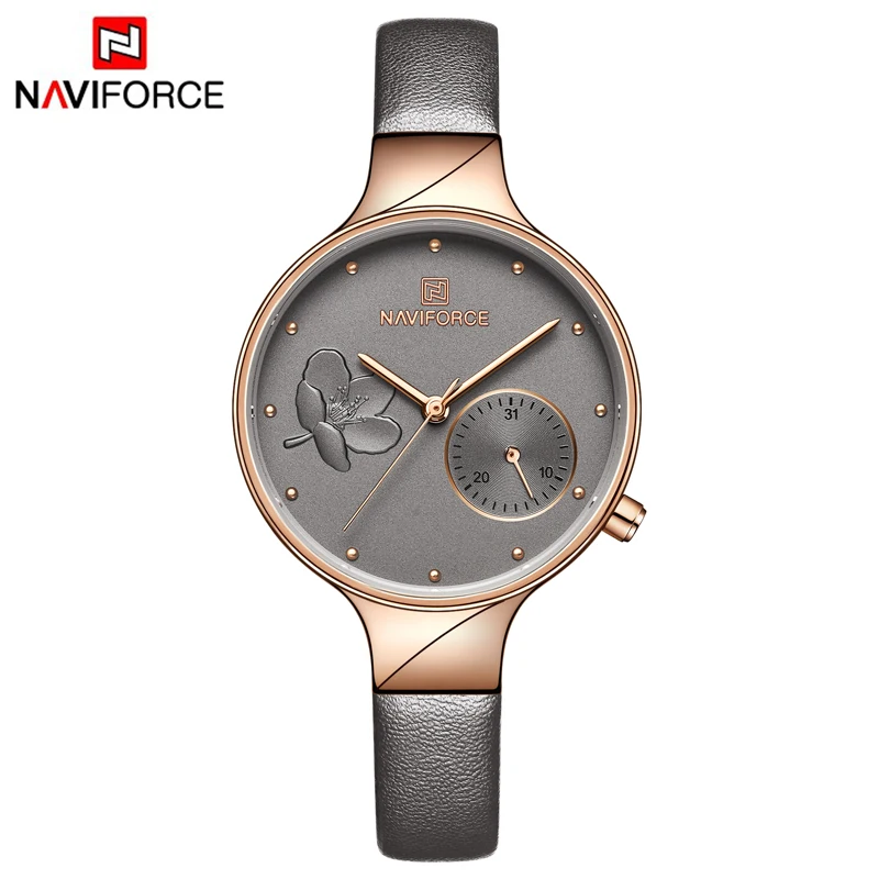 NAVIFORCE женские часы лучший бренд класса люкс Модные женские кварцевые наручные часы женские кожаные водонепроницаемые часы девушка Relogio Feminino