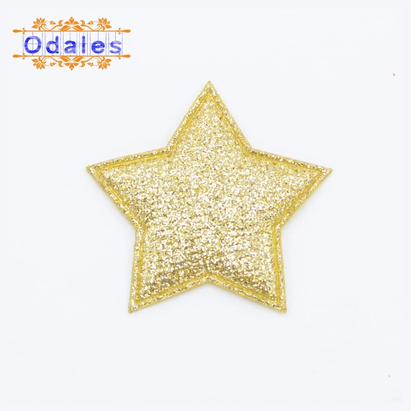Satr Gold 60 шт./лот, блестящая Рождественская звезда, сердце, Золотая Звезда, красное сердце, серебряная звезда, накладки, домашнее украшение, дерево, X-Mas Вечеринка стикер - Цвет: Satr Gold