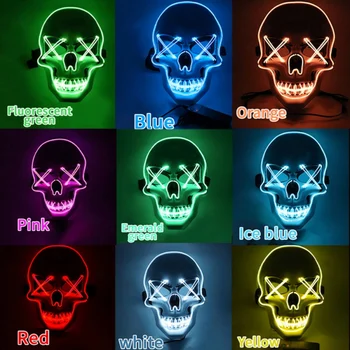 

Horror Skull Mask Halloween LED Light Up EL-Wire Scary Mask For Festival Cosplay Halloween Costume Accessories