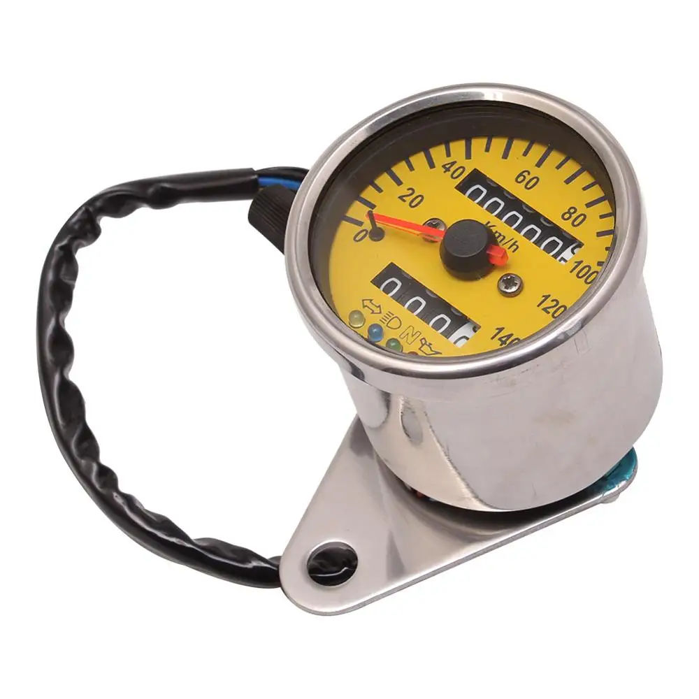 B 3 styles Universal LED Backlight Motorcycle Dual Odometer KM/H Speedometer Gauge Mini Retro Tachometer - Цвет: B