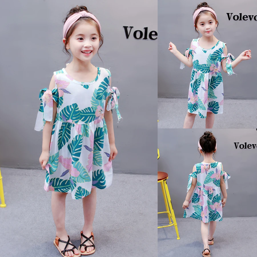 SheeCute/Детские платья детское хлопковое платье без рукавов с цветочным принтом для девочек весенне-летние платья для маленьких девочек, PDD001