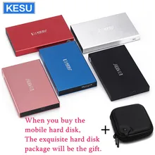 Original KESU 2.5 นิ้วฮาร์ดดิสก์ไดรฟ์ภายนอก 320G 500G USB3.0 1TB 2TB 750G HDD แบบพกพาภายนอก HD Hard Disk โลโก้ที่กำหนดเอง(China)