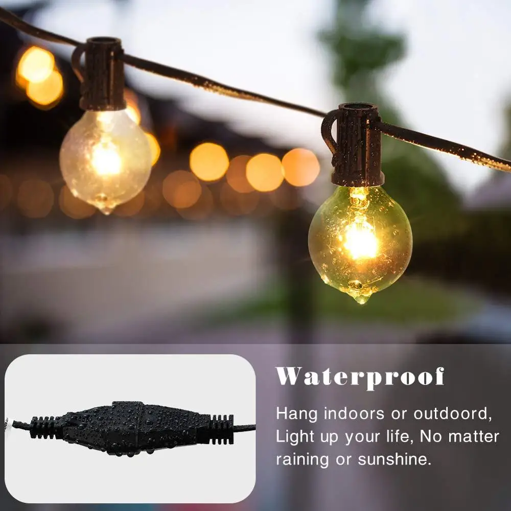 Preise 25Ft Urlaub Ball String Licht Wasserdicht Fairy Lichter Für Weihnachten Baum Hochzeit Garland Decor String Lampe EU Stecker