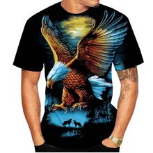 2021 Soaring Eagle 3D Printing Men's And Women's T-Shirt  Casual Loose t-shirt Sports Men's Streetwear Tops