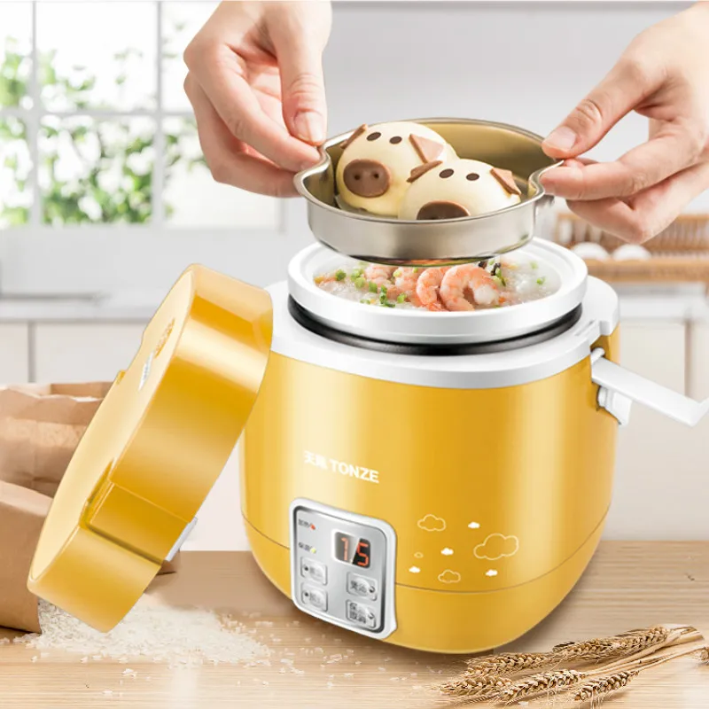 

Single Electric Cooker Bedroom Intelligent Electric Cooker 1L Small Power Mini Household Electric Cooker with Ceramic Inner Cabi
