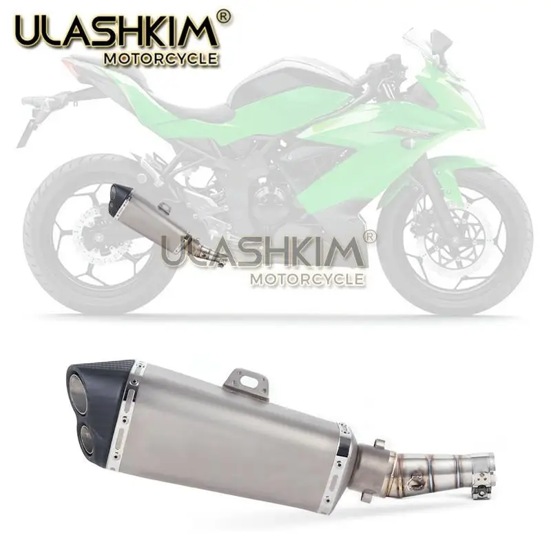 Мотоциклетная выхлопная контактная средняя труба для Kawasaki Z250 2008- Ninja 300 2013- Ninja 250R 2008