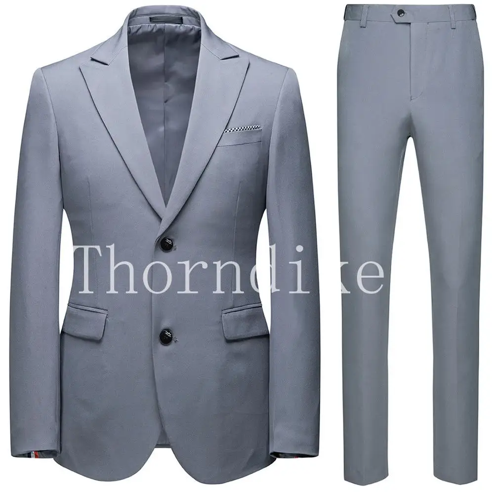 Серый Thorndike последние конструкции пальто брюки красный мужской костюм Slim Fit 2 шт смокинг жениха стиль костюмы на заказ блейзер для церемоний и вечеринок Terno - Цвет: Серый
